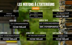 Les matchs du samedi à l'extérieur
